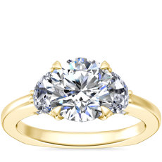 18k 黃金Bella Vaughan 月光三石訂婚戒指（3/8 克拉總重量）